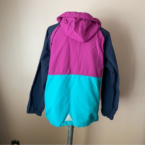 L.L. Bean Kids Pink/Teal Hooded Jacket Anorak Windbreaker Size Large (14-16) - Picture 3 of 9